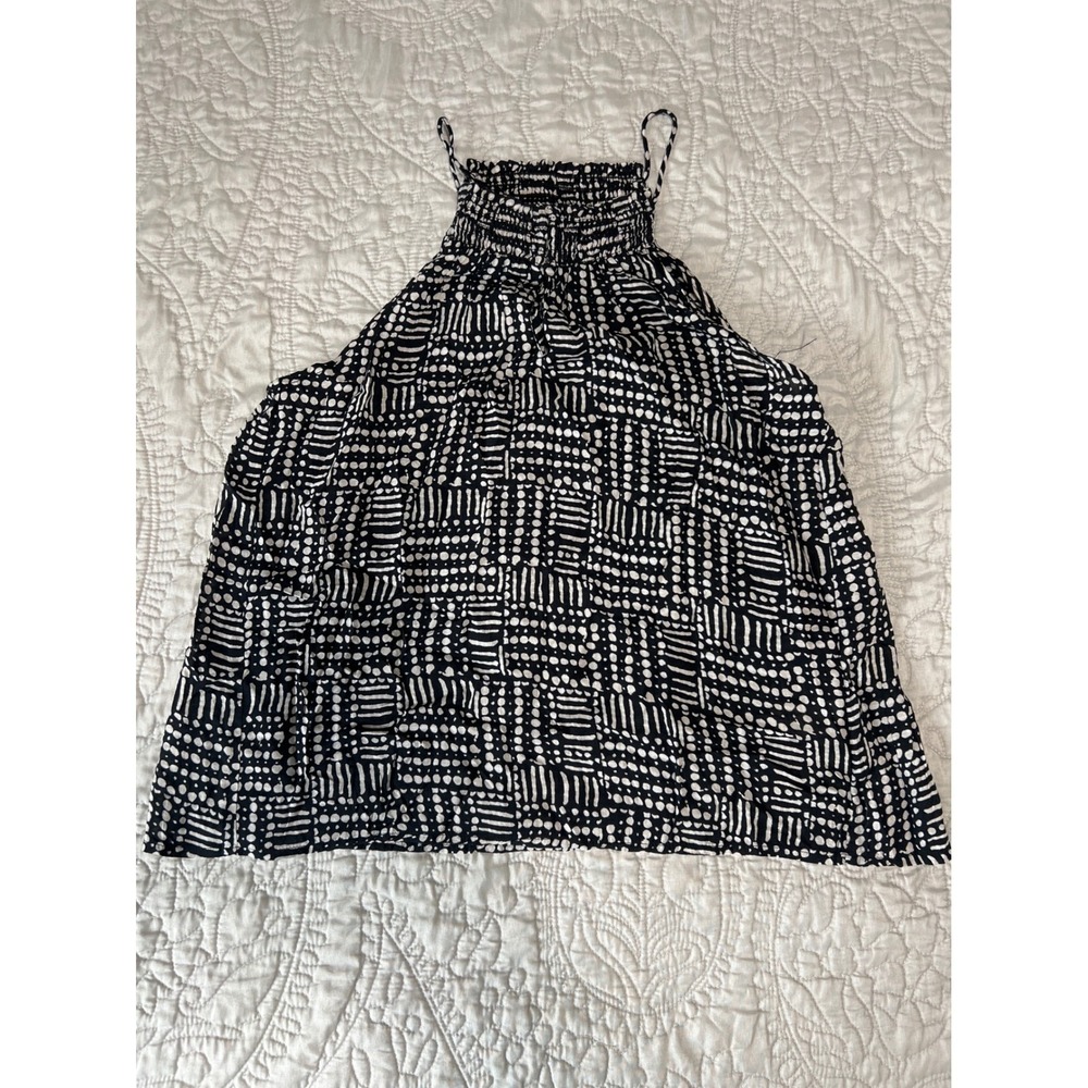 Splendid Women's Print Keyhole Halter Top Black/Off White Size XS